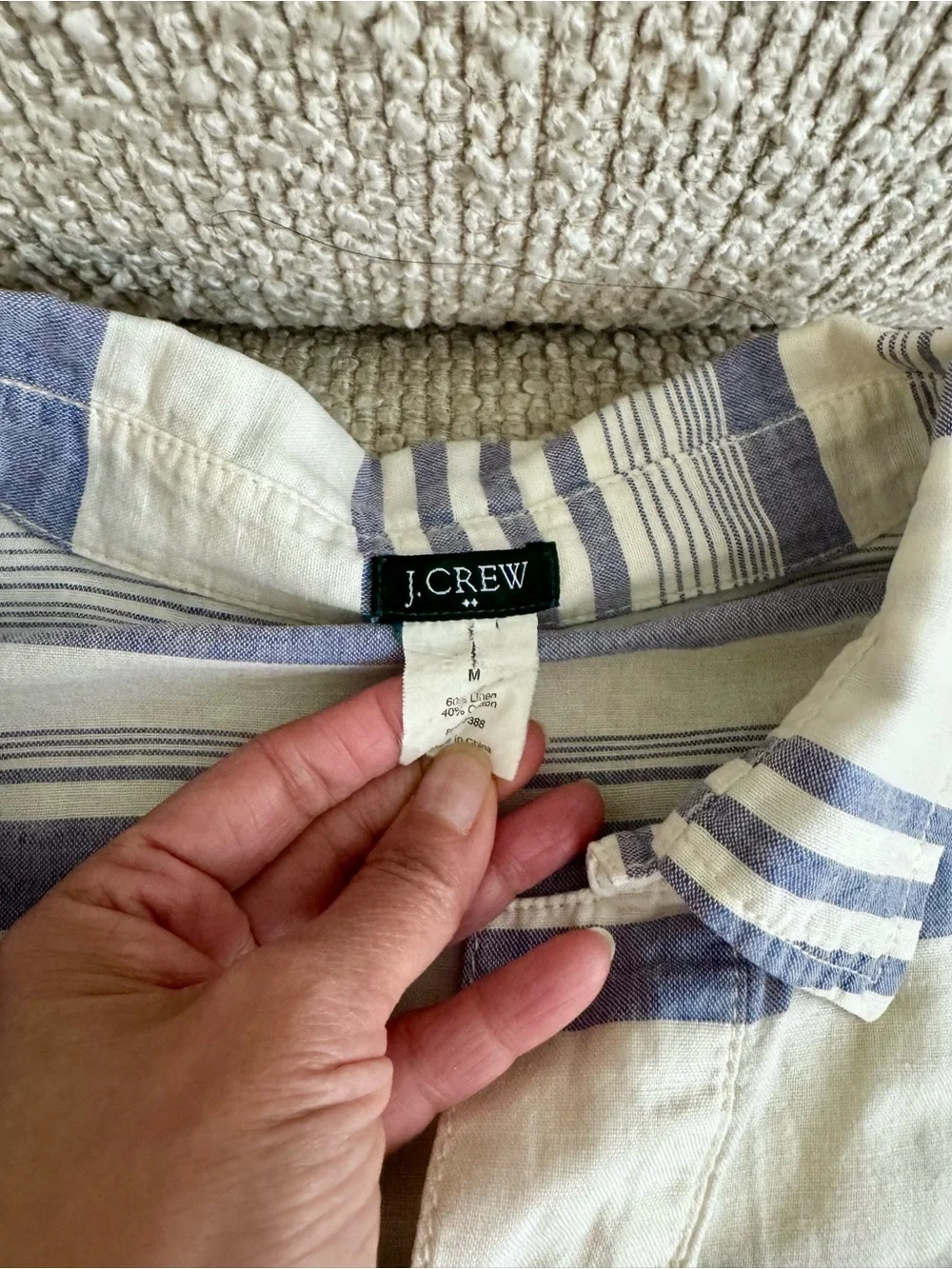JCREW Linen Half Button Down Popover Top Shirt